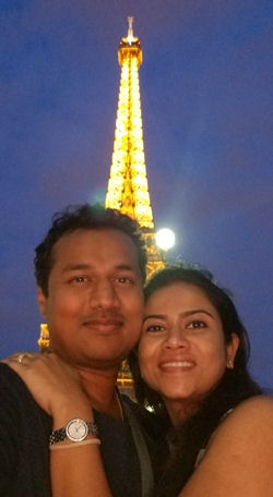 Dr. Nagendra Gupta and his wife, Deepthi, visited Paris on their first trip to Europe last year.